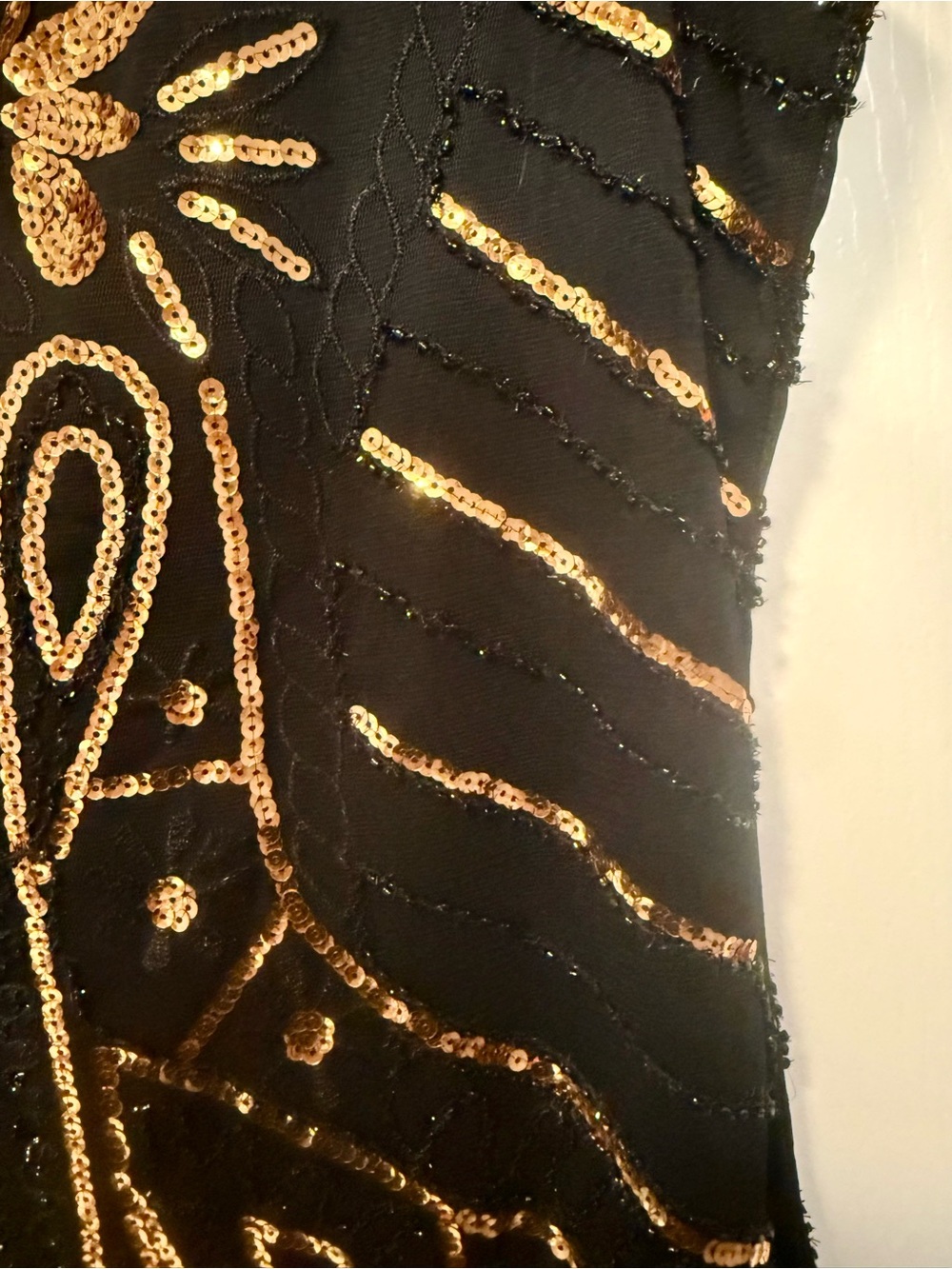 BABEYOND Gold Sequin Fringe Flapper Dress Sz L Art Deco Gatsby 1920s Cocktail - Picture 6 of 8